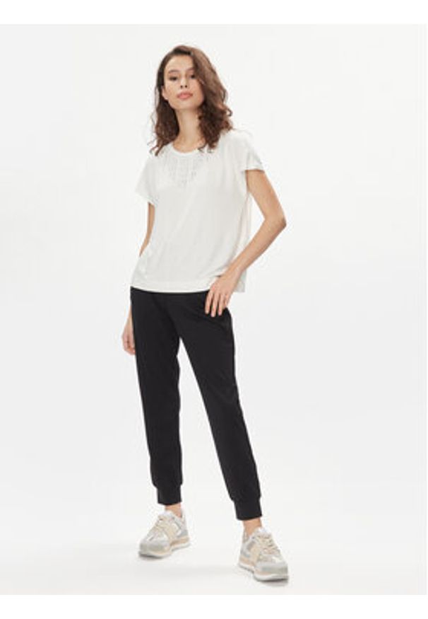 Liu Jo T-Shirt TA4194 JS360 Écru Regular Fit. Materiał: wiskoza