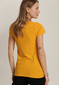 Renee - Żółty T-shirt Ariema. Kolor: żółty. Materiał: dzianina. Długość rękawa: krótki rękaw. Długość: krótkie. Wzór: gładki #4