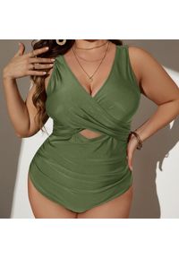 Intica - Jednoczęściowy strój kąpielowy z marszczeniem na plażę i basen Sumanda. Kolor: zielony. Materiał: materiał