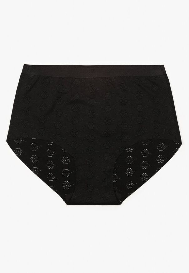 Born2be - Czarna Bielizna Modelująca Majtki z Wysokim Stanem Lilivirae. Stan: podwyższony. Kolor: czarny. Materiał: jeans