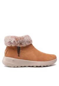 skechers - Skechers Botki Go Joy 144003/CSNT Brązowy. Kolor: brązowy. Materiał: zamsz, skóra #1