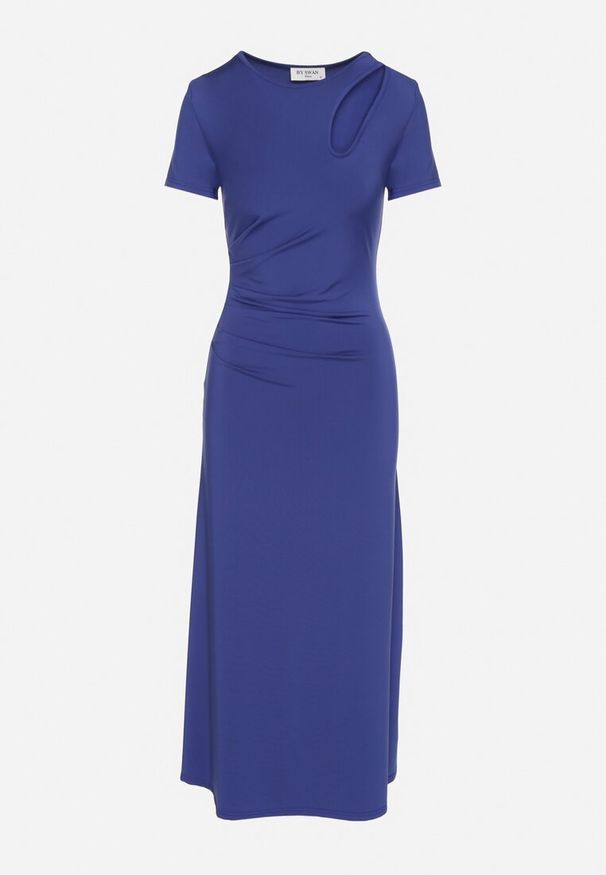 Born2be - Niebieska Sukienka o Dopasowanym Fasonie z Lekkimi Marszczeniami Aporea. Okazja: na co dzień. Kolor: niebieski. Długość rękawa: krótki rękaw. Sezon: wiosna, lato. Typ sukienki: dopasowane, sportowe. Styl: casual, elegancki, sportowy