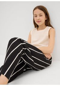 bonprix - Spodnie z dżerseju, z mocnej bawełny pique. Kolor: czarny. Materiał: jersey, bawełna #3