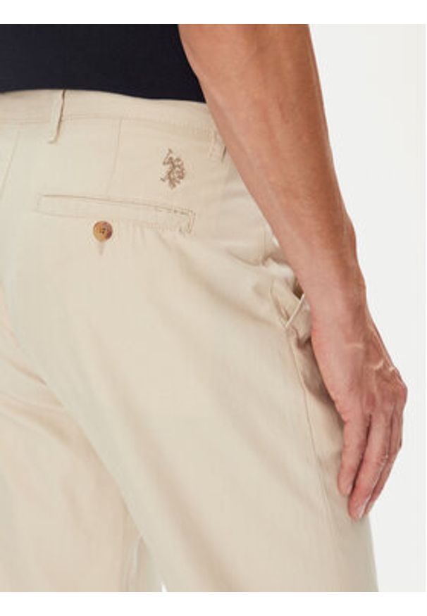 U.S. Polo Assn. Chinosy MUP3610 Beżowy Slim Fit. Kolor: beżowy. Materiał: bawełna