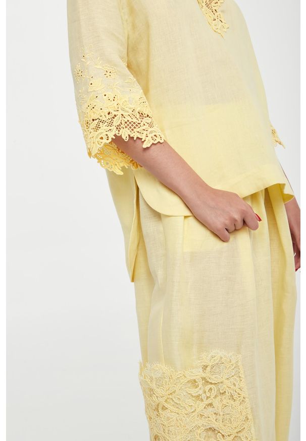 Ermanno Scervino Life - Bluzka damska lniana ERMANNO SCERVINO LIFE. Materiał: len