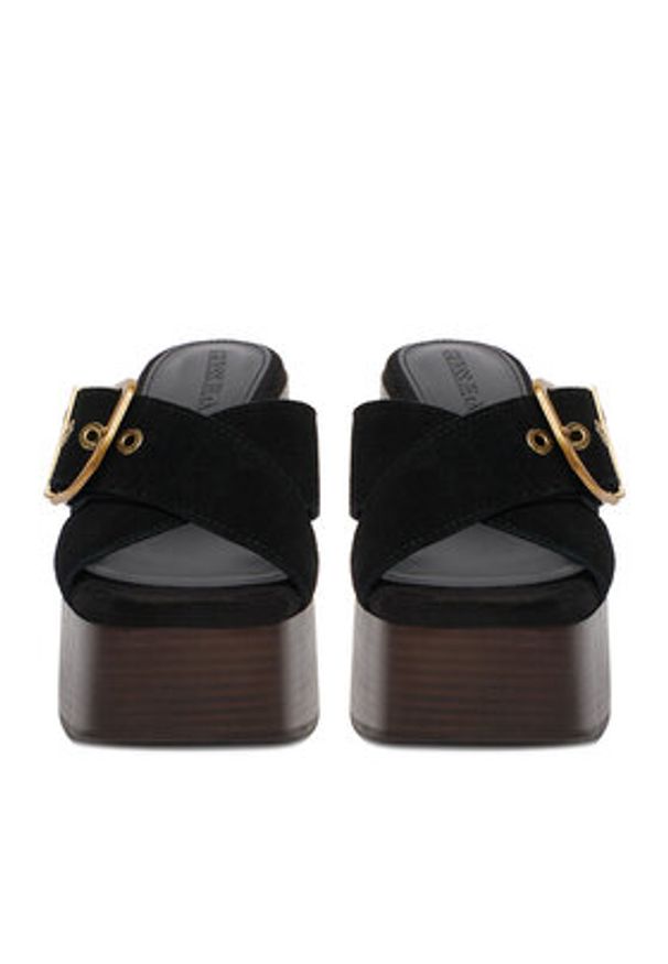 Guess Jeans Klapki CEO-JD421-3 Czarny. Kolor: czarny. Materiał: skóra, zamsz