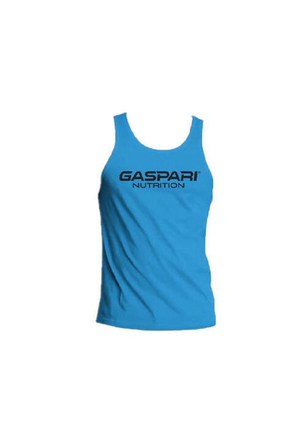 GASPARI NUTRITION - Tank Top Gaspari - koszulka bez rękawów niebieska. Kolor: czarny, niebieski, wielokolorowy. Materiał: bawełna. Długość rękawa: bez rękawów