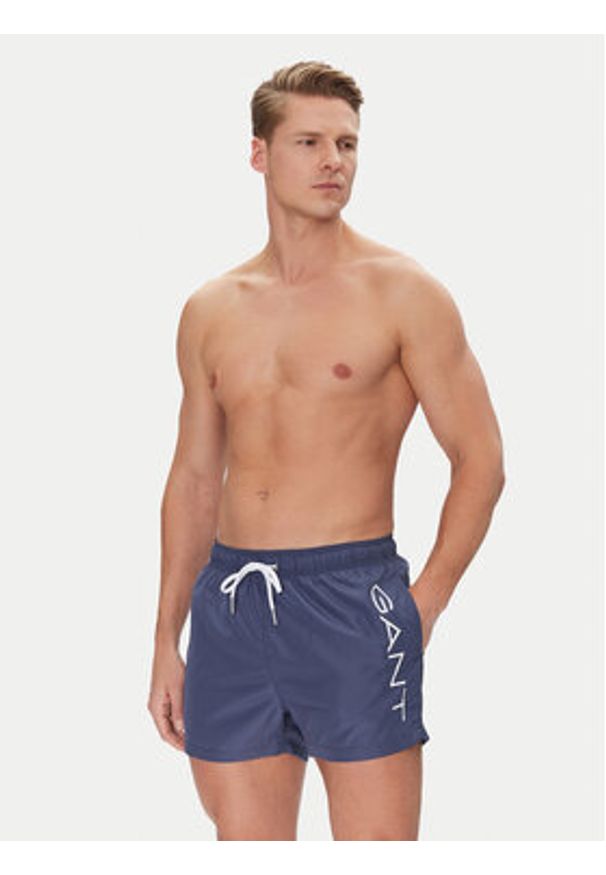 GANT - Gant Szorty kąpielowe 920006200 Granatowy Regular Fit. Kolor: niebieski. Materiał: syntetyk