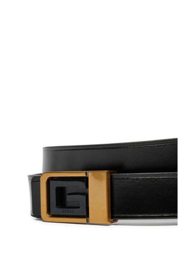 Guess Pasek Męski BMGOLE P4430 Czarny. Kolor: czarny. Materiał: skóra