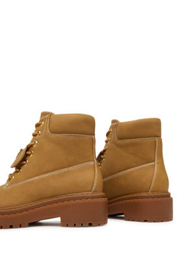 Guess Trapery FLTLVY ELE10 Beżowy. Kolor: beżowy. Materiał: skóra