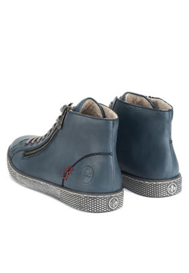 Rieker Trampki Z1221-14 Niebieski. Kolor: niebieski. Materiał: skóra