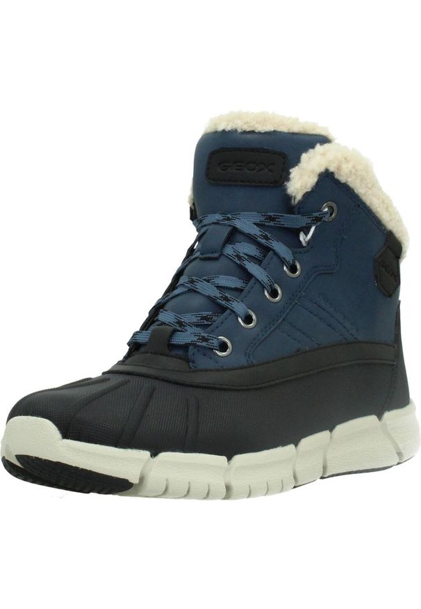 Geox - Buty GEOX 154153 Niebieski. Kolor: czarny, szary, niebieski, wielokolorowy. Materiał: syntetyk, tkanina, skóra, lakier. Sport: turystyka piesza