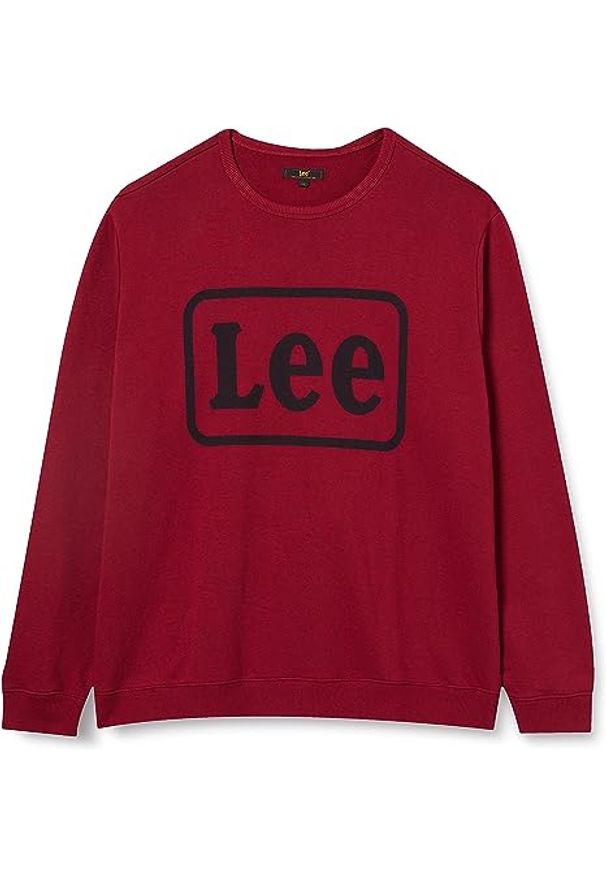Lee - LEE LOGO CREW SWS MĘSKA BLUZA KLASYCZNA LOGO RHUBARB RED L80JFBGB 112121397. Styl: klasyczny