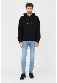 Just Cavalli - JUST CAVALLI Czarna męska bluza z kapturem i haftowanym logo O Fiche, Rozmiar XL. Typ kołnierza: kaptur. Kolor: czarny. Wzór: haft