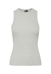 Pieces Top May 17154480 Szary Slim Fit. Kolor: szary. Materiał: bawełna #5