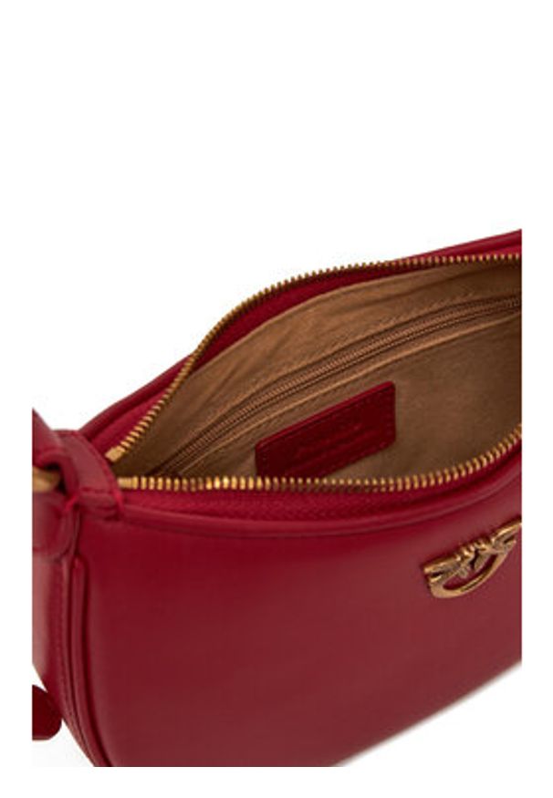 Pinko - PINKO Torebka Half Moon Baby AI 24-25 PLTT 103538 A0F1 Czerwony. Kolor: czerwony. Materiał: skórzane