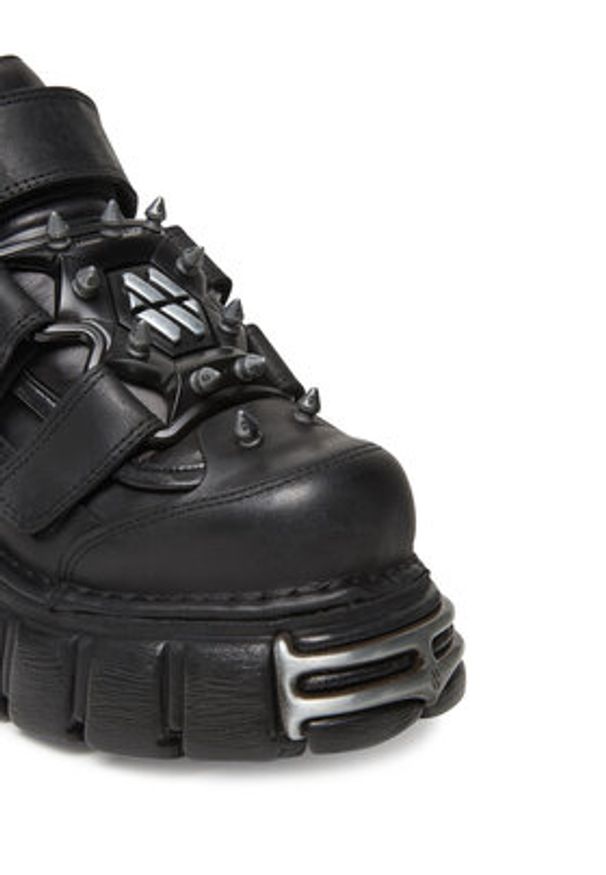NEW ROCK Botki M-285C-S1 Czarny. Kolor: czarny. Materiał: skóra. Styl: rockowy