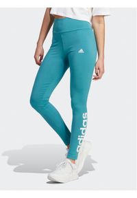 Adidas - Legginsy adidas. Kolor: niebieski