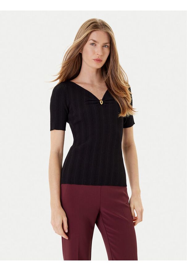 Marciano Guess Sweter 5YGR02 5875Z Czarny Slim Fit. Kolor: czarny. Materiał: syntetyk