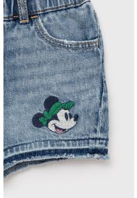 GAP szorty jeansowe dziecięce x Disney z aplikacją. Okazja: na co dzień. Kolor: niebieski. Materiał: jeans. Wzór: aplikacja, motyw z bajki. Styl: casual