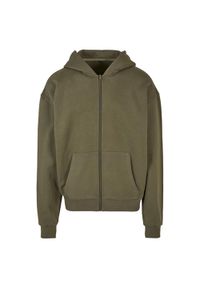 BUILD YOUR BRAND - Bluza Z Kapturem Dla Dorosłych Unisex Ultra Heavy Zapinana Na Zamek Błyskawiczny. Typ kołnierza: kaptur. Kolor: zielony