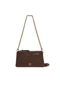 Pinko - PINKO Torebka Double Mini Al 25-26 PLTT 105359 A0QO Brązowy. Kolor: brązowy. Materiał: skórzane