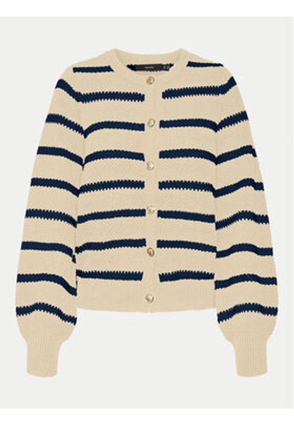 Vero Moda Kardigan Amazing 10319138 Beżowy Regular Fit. Kolor: beżowy. Materiał: syntetyk