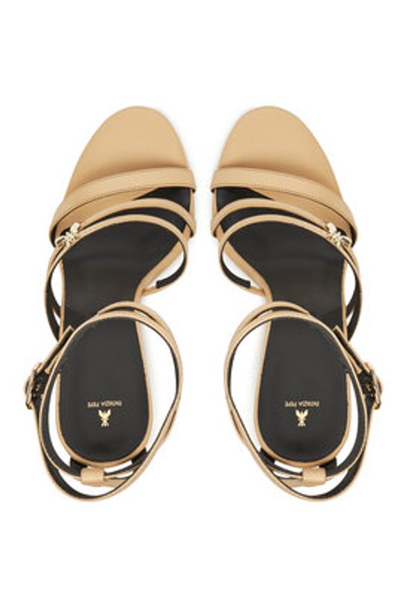 Patrizia Pepe Sandały 2X0043/L048 Beżowy. Kolor: beżowy. Materiał: skóra