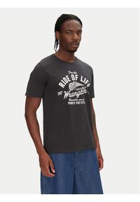 Wrangler T-Shirt Americana 112362790 Czarny Regular Fit. Kolor: czarny. Materiał: bawełna