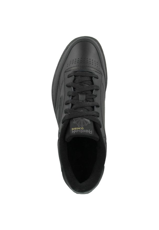 Buty do chodzenia męskie Reebok Club C 85. Zapięcie: sznurówki. Kolor: czarny. Materiał: syntetyk, tkanina, skóra, materiał. Szerokość cholewki: normalna. Model: Reebok Club. Sport: turystyka piesza