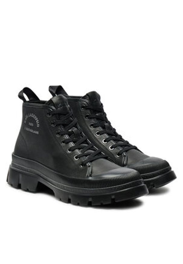 Karl Lagerfeld - KARL LAGERFELD Trapery KL25234 Czarny. Kolor: czarny. Materiał: skóra
