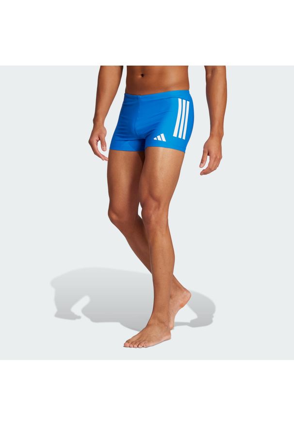 Adidas - Bokserki 3-Stripes Swim 2-Inch. Kolor: biały, niebieski, wielokolorowy. Materiał: materiał