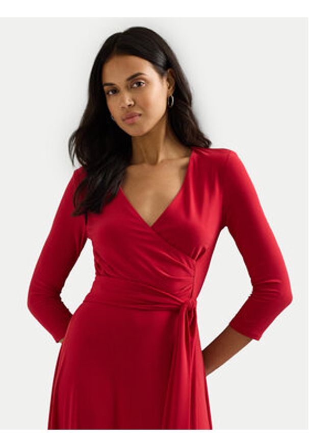 Lauren Ralph Lauren - LAUREN RALPH LAUREN Sukienka codzienna 250769904040 Czerwony Regular Fit. Okazja: na co dzień. Kolor: czerwony. Materiał: syntetyk. Typ sukienki: proste. Styl: casual