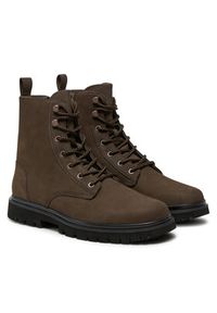 Calvin Klein Jeans Trapery Eva Boot Mid Laceup Rebellious YM0YM01071 Brązowy. Kolor: brązowy. Materiał: skóra #3