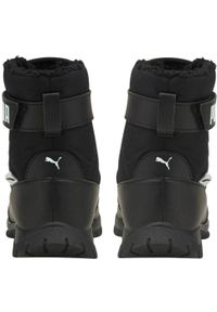 Puma - Skórzane Buty Śniegowe Dla Dzieci. Kolor: czarny. Materiał: skóra. Sezon: zima. Sport: turystyka piesza