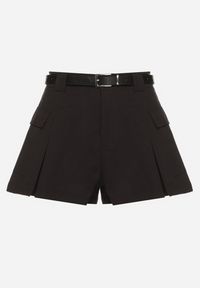 Born2be - Czarne Szorty z Wysokim Stanem i Kieszeniami w Stylu Cargo Arniti. Okazja: na co dzień. Stan: podwyższony. Kolor: czarny. Styl: klasyczny, elegancki, casual #2