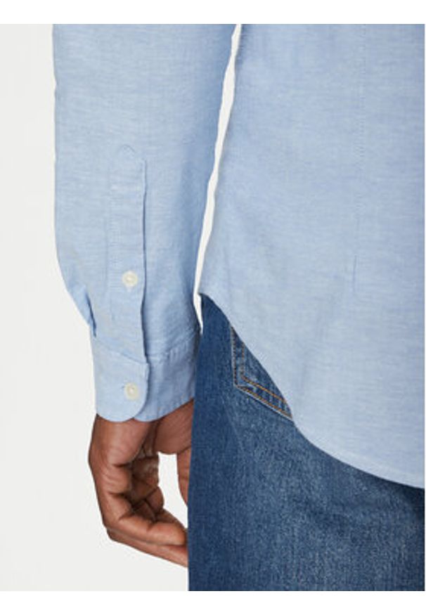 Tommy Jeans Koszula Stretch Oxford DM0DM09594 Błękitny Slim Fit. Kolor: niebieski. Materiał: bawełna