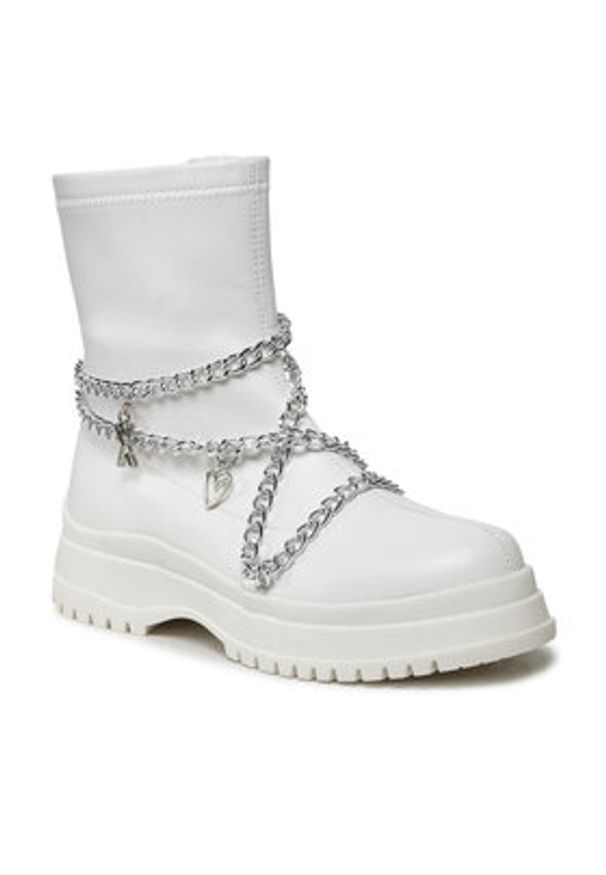 DeeZee Botki WS5271-01 Biały. Kolor: biały. Materiał: skóra