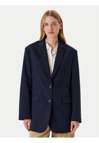 TOMMY HILFIGER - Tommy Hilfiger Marynarka Elevated WW0WW46808 Granatowy Relaxed Fit. Kolor: niebieski. Materiał: bawełna