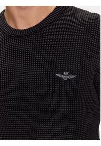 Aeronautica Militare Sweter 232MA1482L512 Czarny Regular Fit. Kolor: czarny. Materiał: bawełna