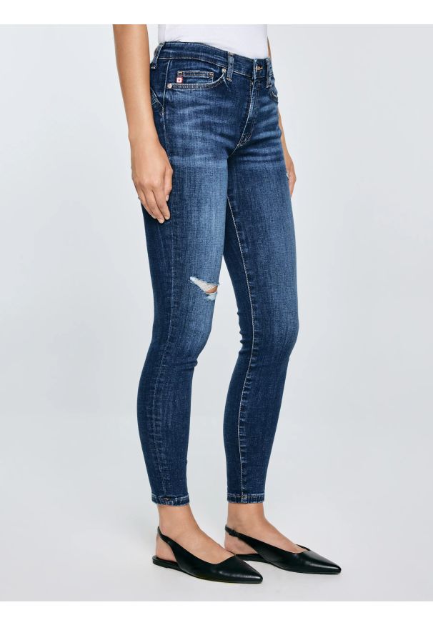 Big-Star - Jeansy damskie push up z wysokim stanem niebieskie Melinda High Waist 521. Stan: podwyższony. Kolor: niebieski. Styl: vintage, retro, elegancki