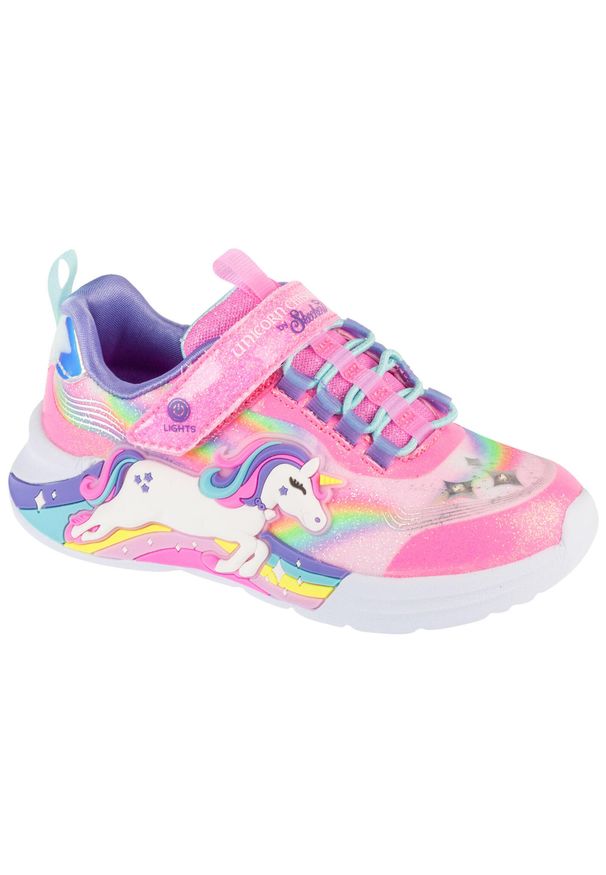 skechers - Buty sportowe Sneakersy dziewczęce, Unicorn Chaser. Kolor: różowy. Materiał: syntetyk, materiał. Sport: turystyka piesza