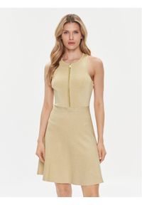MICHAEL Michael Kors Sukienka letnia MR4826JAFB Złoty Slim Fit. Kolor: złoty. Materiał: wiskoza. Sezon: lato