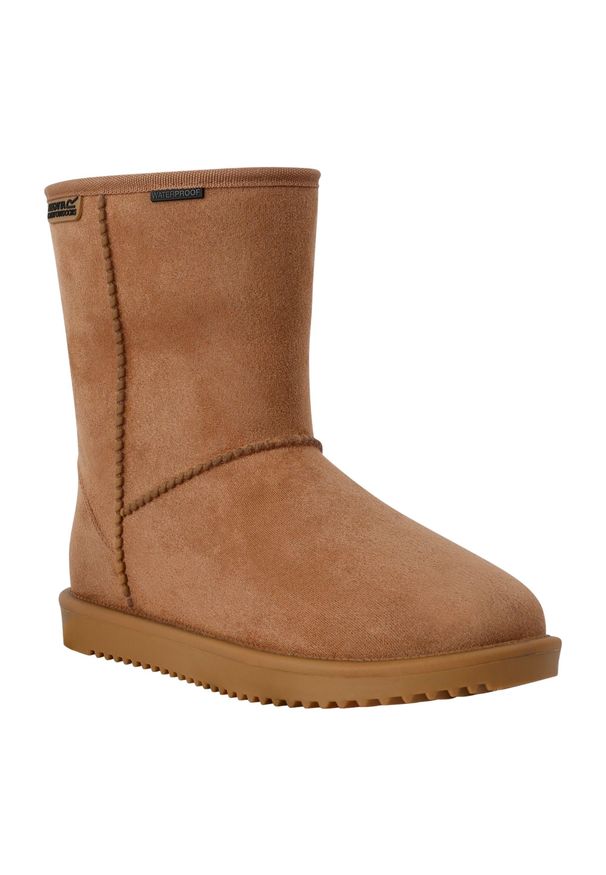 Regatta - Damskie Wodoodporne Buty Zimowe Risely Z Podszewką Ze Sztucznego Futra. Kolor: brązowy. Materiał: futro. Sezon: zima