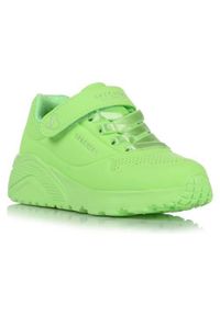 skechers - Buty do chodzenia dla dzieci Skechers Uno Lite. Kolor: zielony. Materiał: syntetyk, materiał. Sport: turystyka piesza