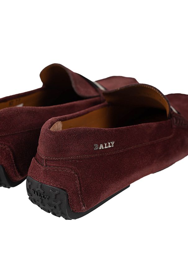 Bally Mokasyny "Pearce" | 6234459 | Pearce | Mężczyzna | Bordowy. Zapięcie: bez zapięcia. Kolor: czerwony. Materiał: skóra. Wzór: paski