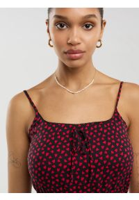 Big-Star - Sukienka damska midi z wiskozy na ramiączkach w serduszka czarna Frema 906. Kolor: czarny. Materiał: wiskoza. Długość rękawa: na ramiączkach. Wzór: aplikacja. Sezon: lato. Styl: elegancki. Długość: midi #4