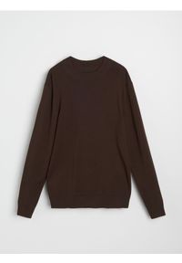 Sinsay - Sweter basic z wiskozą - brązowy. Kolor: brązowy. Materiał: wiskoza