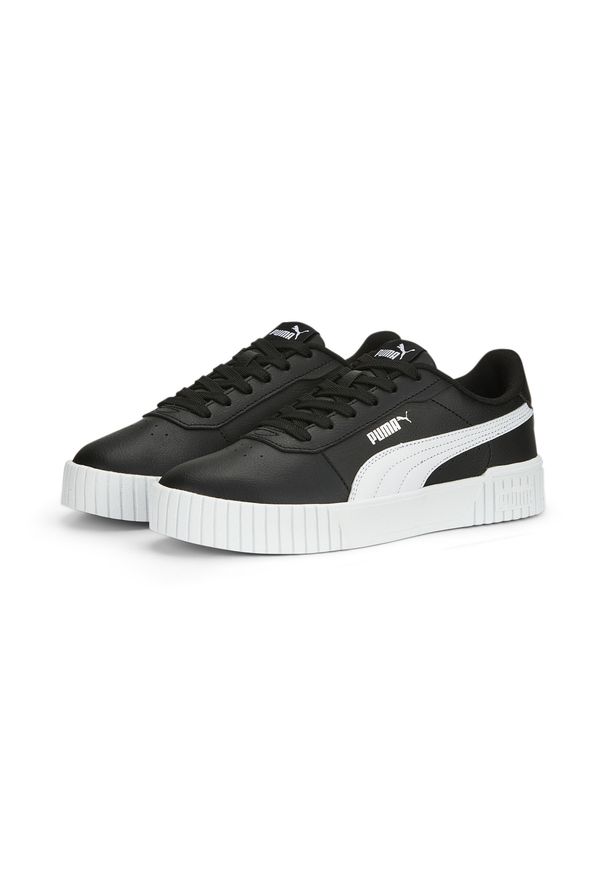 Puma - Damskie sneakersy Carina 2.0 PUMA Black White Silver Metallic. Kolor: wielokolorowy, szary, czarny, biały. Sezon: lato