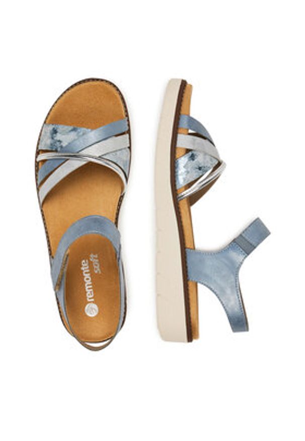 Remonte Sandały D2058-12 Niebieski. Kolor: niebieski. Materiał: syntetyk